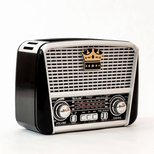Colon RX – BT455S – solárne retro rádio – strieborné