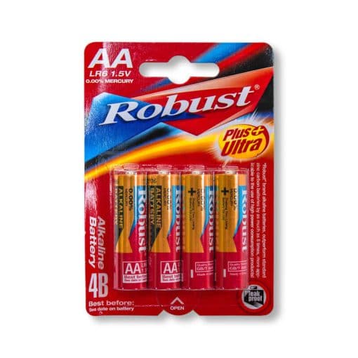 Balenie robust alkalických batérií AA LR6 1,5V 4ks