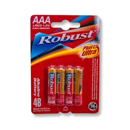 Robust alkalické batérie AAA LR03 1,5V 4ks